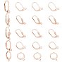 20Pcs 5 Style  PVD Vacuum Plating 304 Stainless Steel Leverback Earring Findings, with Loop