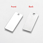 304 Stainless Steel Rectangle Pendants, Stamping Blank Tag, 38x16x1mm, Hole: 3mm