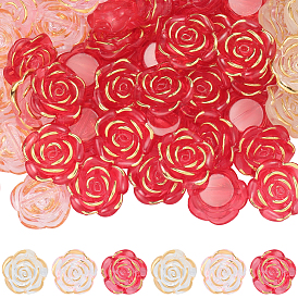 150 шт. 3 стили прозрачные жемчужные бусины из смолы, золотой металл обвитыми, цветок