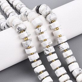 Природные Говлит бисер нитей, с бисером, восьмиугольная цилиндра