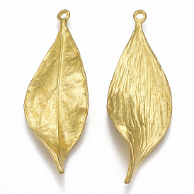 Brass Pendants, Nickel Free, Leaf