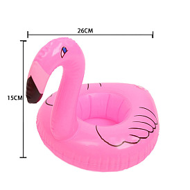 Flamingo Shaped PVC Swim Ring, for Doll Summer Party Accessories Supplies