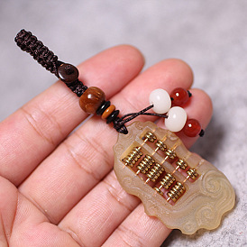 Tibetan sheep horn wishful abacus key chain creative car key chain key chain pendant men and women key ring