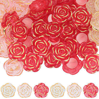 150 шт. 3 стили прозрачные жемчужные бусины из смолы, золотой металл обвитыми, цветок