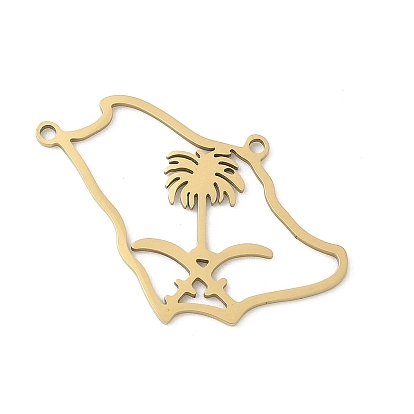 201 подвески из нержавеющей стали для лазерной резки, очарование карты Саудовской Аравии, ионное покрытие (ip)