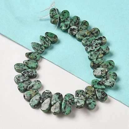 Synthetic African Turquoise(Jasper) Beads Strands, Teardrop, Top Drilled