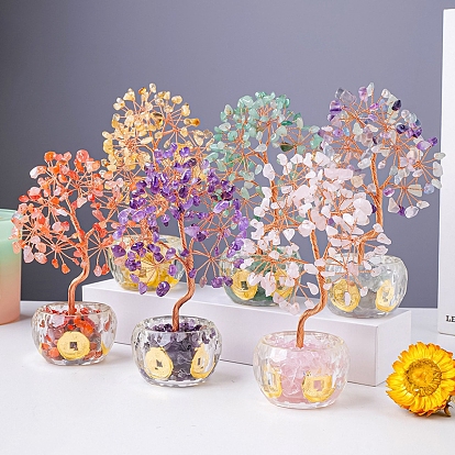 Украшения из натурального драгоценного камня дерево жизни, Медная проволока, энергетический камень фэн-шуй, подарок для женщин и мужчин, медитация