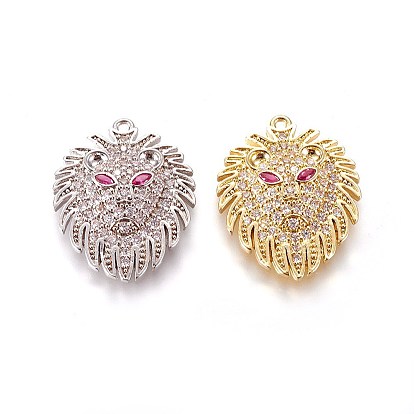 Латунные микро проложить кубического циркония подвески, лев