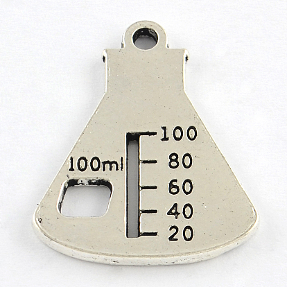 Тибетский стиль контейнер сплава подвески, без свинца и без кадмия, 26x21x1.5 мм, Отверстие : 2 мм , около 375 шт / 1000 г