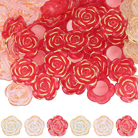 150 шт. 3 стили прозрачные жемчужные бусины из смолы, золотой металл обвитыми, цветок
