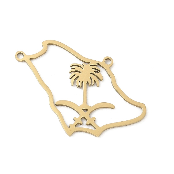 201 подвески из нержавеющей стали для лазерной резки, очарование карты Саудовской Аравии, ионное покрытие (ip)