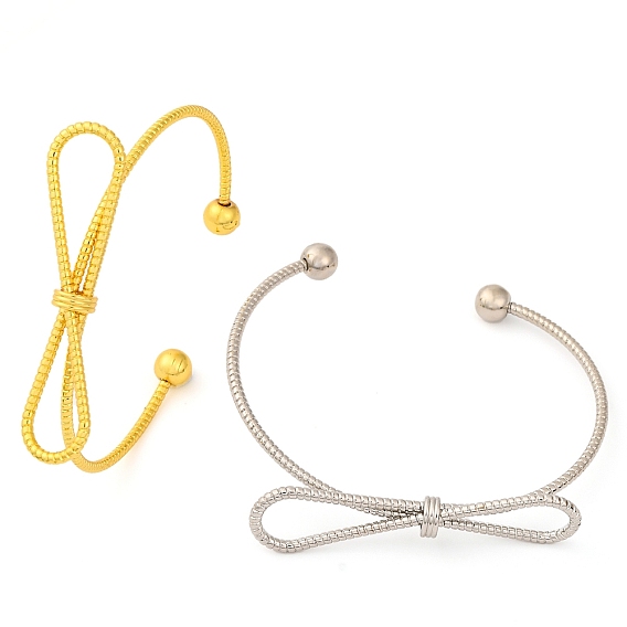 Латунные браслеты-манжеты с бантом для женщин, без свинца и без кадмия