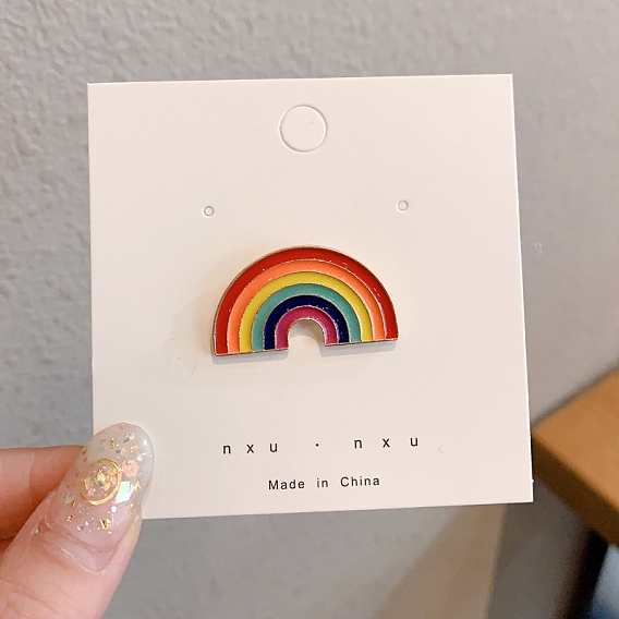 Rainbow Enamel Pins, Golden Alloy Brooch