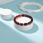 Natural Gemstone Column Beaded Stretch Bracelet, Gemstone Jewelry for Women