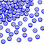 60Pcs Handmade Lampwork Evil Eye Cabochons, Flat Round