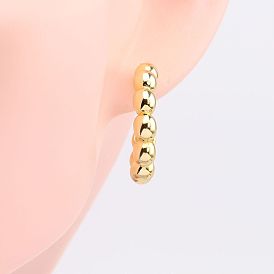 925 Sterling Silver Minimalist Round Bead Earrings Fashionable and Versatile Women's Ear Jewelry