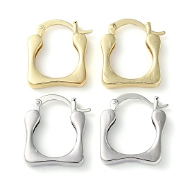 Rack Plating Brass Hoop Earrings, Long-Lasting Plated Square Earring for Women, Lead Free & Cadmium Free