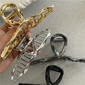 Metallic Back Head Hair Clip with Cross Alloy Design - Chic and Luxe Hair Accessory