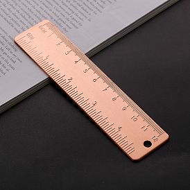 12cm Durable Straight Brass Ruler, Metal Bookmark Measuring Tool, School Office Supplies