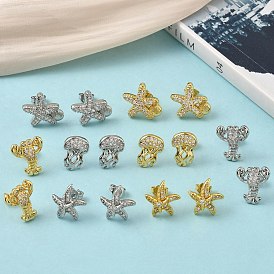 Серьги-гвоздики из латунного микро-паве, стойки покрытие, долговечный, без кадмия и без свинца