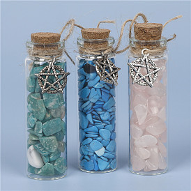 Mini bottled mineral specimens natural crystal gemstone wishing bottle/drifting bottle boxed home decoration decoration