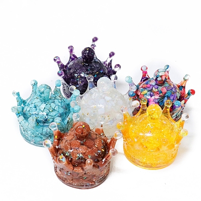 Подарочные коробки из смолы, с натуральными драгоценными камнями внутри коробок для ювелирных изделий, корона