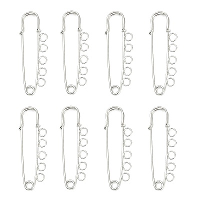 Железные выводы безопасности броши, контакты килт, 50x16.5x4.5 мм, отверстие : 3.5 мм