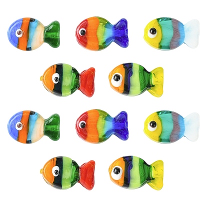 10 шт 5 цвета бусины лэмпворк ручной работы, рыба