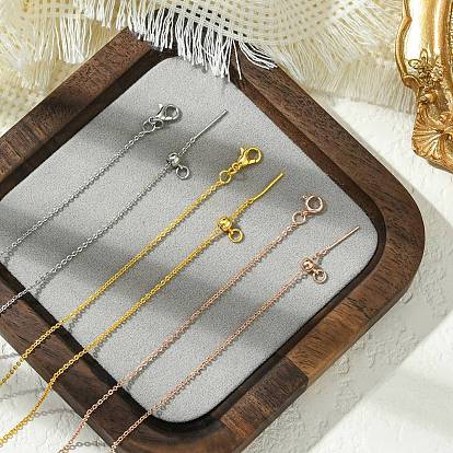 1мм стойка покрытие латунный кабель цепь регулируемый слайдер ожерелья для женщин мужчин, без кадмия и без свинца, 901 застежка из нержавеющей стали, долговечный