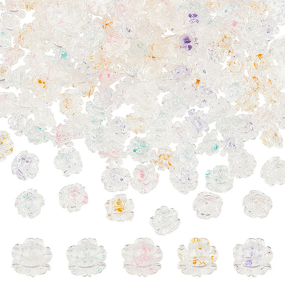 200 шт 5 цвета прозрачные кабошоны из смолы, ногтей декоративные аксессуары, цветок