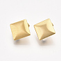 304 Stainless Steel Stud Earring Findings, with Loop and Ear Nuts/Earring Backs, Rhombus