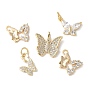 Латунные микропаве прозрачные подвески с фианитом, бабочки прелести, без кадмия и без свинца, долговечный, стойки покрытие, с целью перехода в кольце