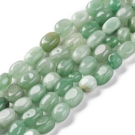 Natural Green Aventurine Beads Strands, Nuggets, Tumbled Stone