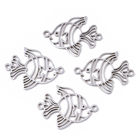 201 Stainless Steel Links Connectors, Laser Cut, Goldfish