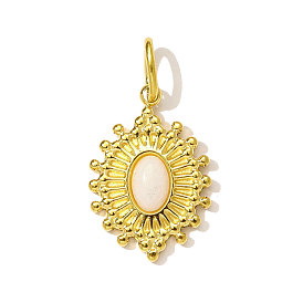 304 подвески из нержавеющей стали с натуральным белым нефритом, овальные амулеты, реальный 18 k позолоченный, ионное покрытие (ip)