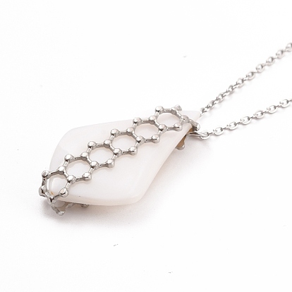 Shell Pendant Necklaces, with 304 Stainless Steel Cable Chain and 201 Stainless Steel Lobster Claw Clasps