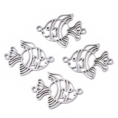 201 Stainless Steel Links Connectors, Laser Cut, Goldfish