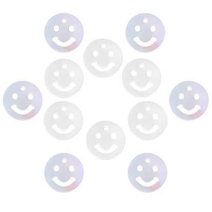 Натуральная белая ракушка перламутровая подвеска, плоско-круглые с улыбкой на лице