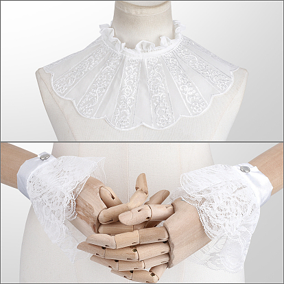 1 пара кружевных рукавов, аксессуары для одежды diy, с 1шт. полиэстеровой кружевной вышивкой на воротнике