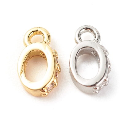 Латунные микропаве прозрачные кубические циркониевые подвески, без кадмия и без свинца, овальные