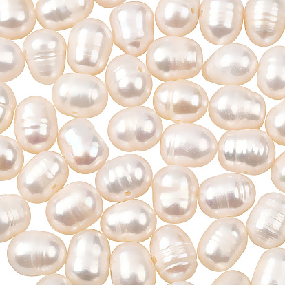 1 нити натуральных бусин из жемчуга Кеши, культивированный пресноводный жемчуг, овальные