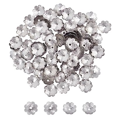 304 caps d'acier inoxydable, fleur, 8 pétales