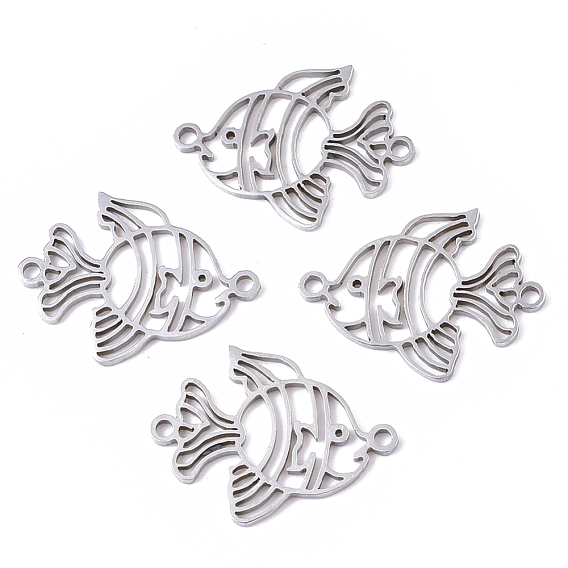 201 Stainless Steel Links Connectors, Laser Cut, Goldfish