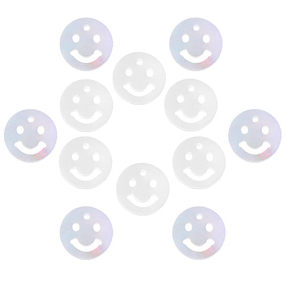 Натуральная белая ракушка перламутровая подвеска, плоско-круглые с улыбкой на лице