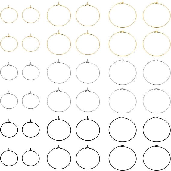 90 шт. 9 стиль 304 нержавеющая сталь и 316 l хирургическая нержавеющая сталь фурнитура для сережек, Винные стекла