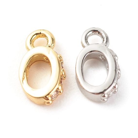 Латунные микропаве прозрачные кубические циркониевые подвески, без кадмия и без свинца, овальные