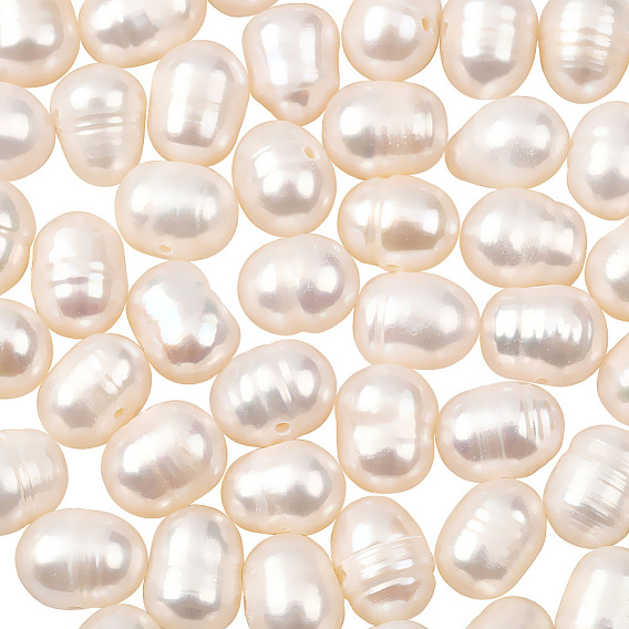 1 нити натуральных бусин из жемчуга Кеши, культивированный пресноводный жемчуг, овальные