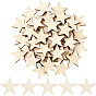 200Pcs Unfinished Wood Chips, Star