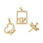 Golden Plated 304 Stainless Steel Pendants, Insect Theme Charms
