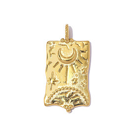 304 подвески из нержавеющей стали, прямоугольник с лунными подвесками, зеркальная полировка, ионное покрытие (ip)